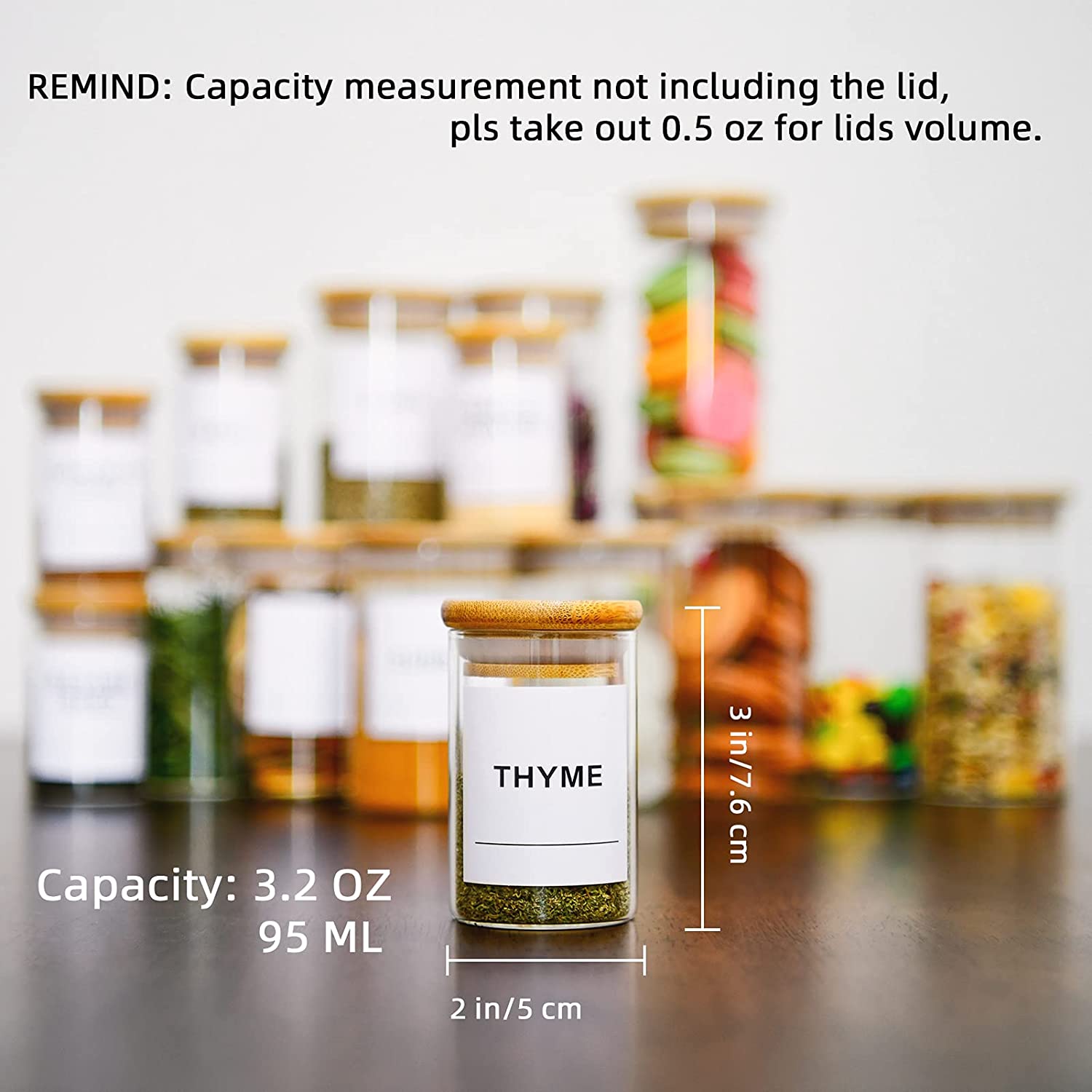 Glass Spice Jar With Bamboo Seal Lid glass jar supplier