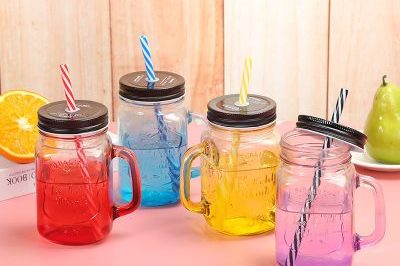 Creative Colorful Mason Juice Glass (5)