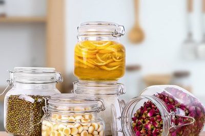 Household Glass Storage Jar With Lid (4)