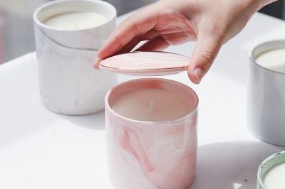 Nordic Ins marble Pattern Ceramic Candle Jar (2)