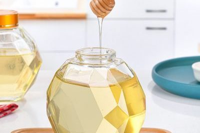 Six-Sided Transparent Crystal White Honey Jar (5)