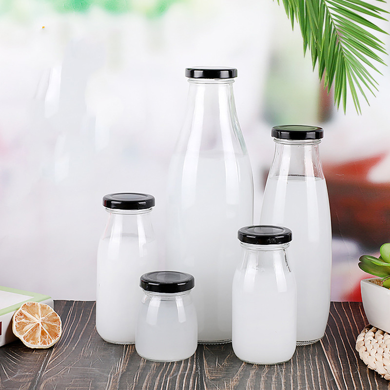 Transparent Glass Milk Pudding Bottle glass jar supplier