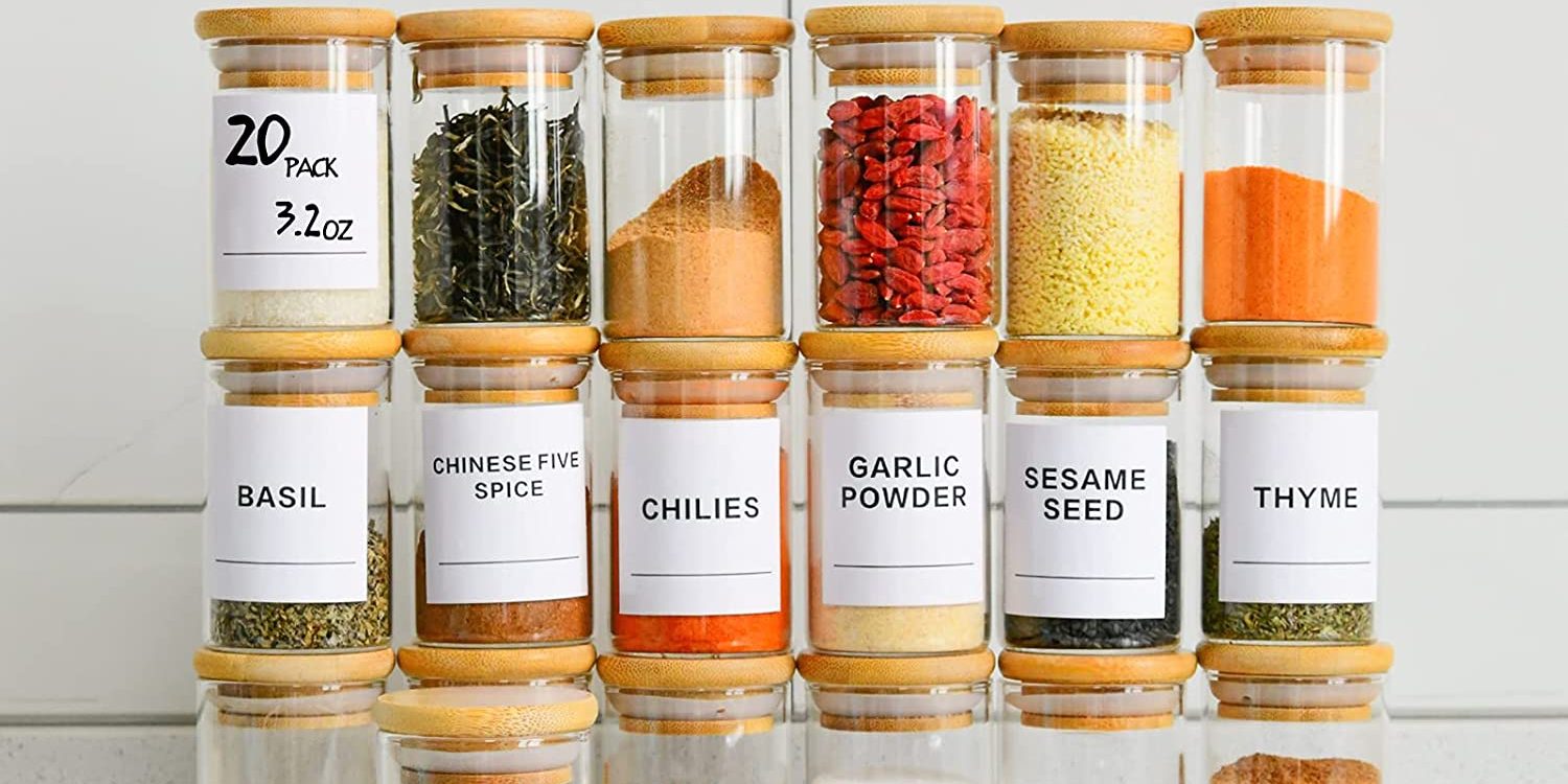 Glass Spice Jar With Bamboo Seal Lid (1)