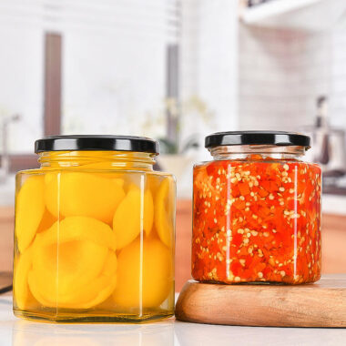 Transparent glass jam jars for wholesale food storage