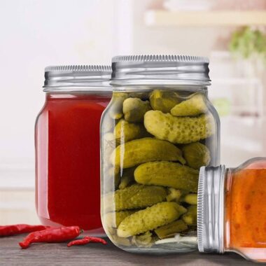 Transparent pickle jars for bulk kitchen food storage