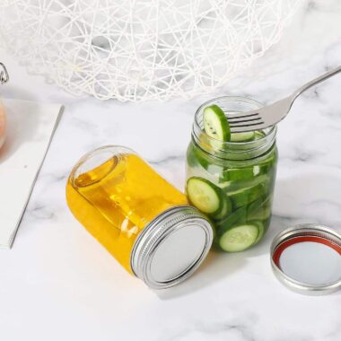 Transparent pickle jars for bulk kitchen food storage