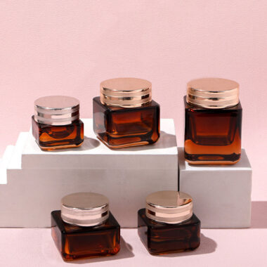 Luxury portable eye cream custom glass cosmetic jars