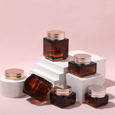 Luxury portable eye cream custom glass cosmetic jars