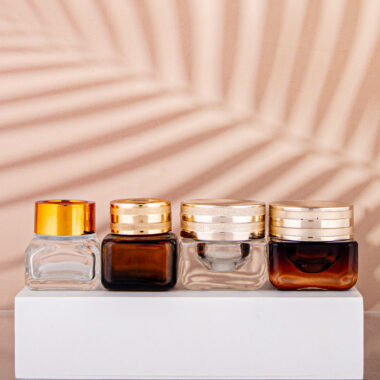 Luxury portable eye cream custom glass cosmetic jars
