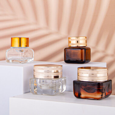 Luxury portable eye cream custom glass cosmetic jars