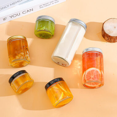 Large capacity cylindrical glass jam jars wholesale