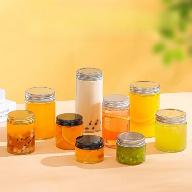 Large capacity cylindrical glass jam jars wholesale