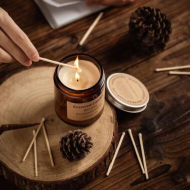 Luxury amber glass candle jars with premium finish