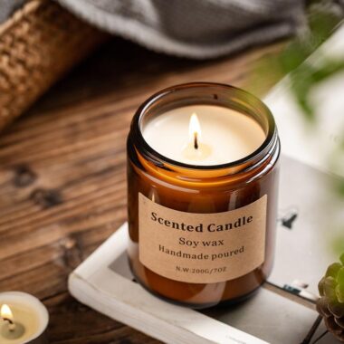 Luxury amber glass candle jars with premium finish