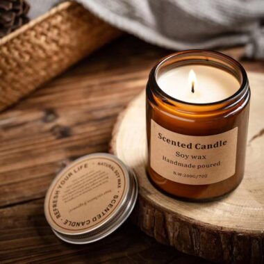 Luxury amber glass candle jars with premium finish