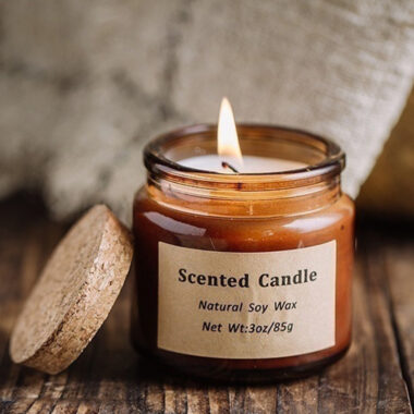 Luxury amber glass candle jars with premium finish