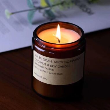 Luxury amber glass candle jars with premium finish