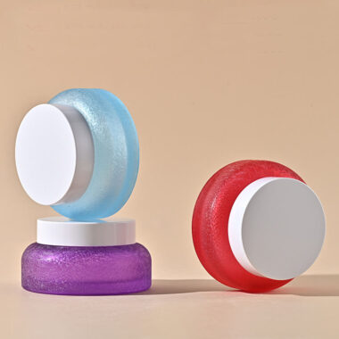 Luxury colored glass cosmetic jars bulk for skincare packaging