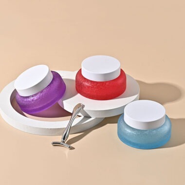 Luxury colored glass cosmetic jars bulk for skincare packaging