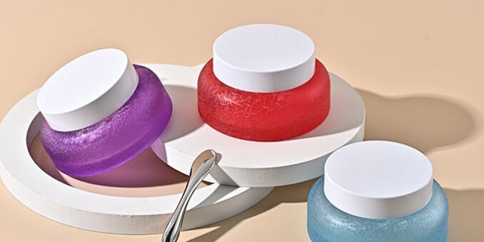 Luxury colored glass cosmetic jars bulk for skincare packaging