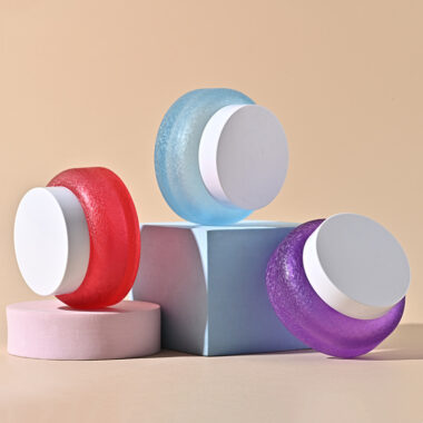 Luxury colored glass cosmetic jars bulk for skincare packaging