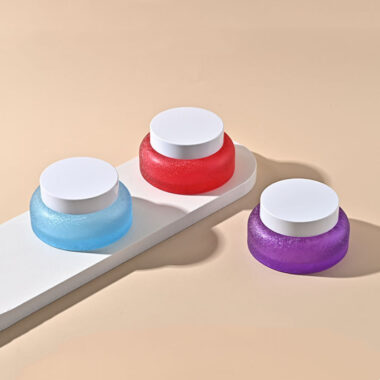 Luxury colored glass cosmetic jars bulk for skincare packaging