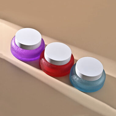 Luxury colored glass cosmetic jars bulk for skincare packaging