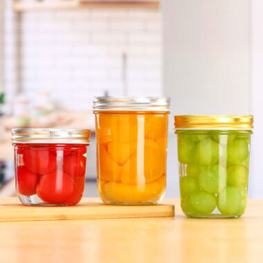 Transparent glass jam jars in different sizes for bulk orders