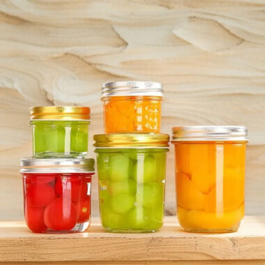 Transparent glass jam jars in different sizes for bulk orders