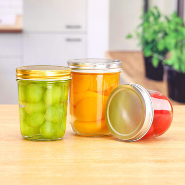 Transparent glass jam jars in different sizes for bulk orders