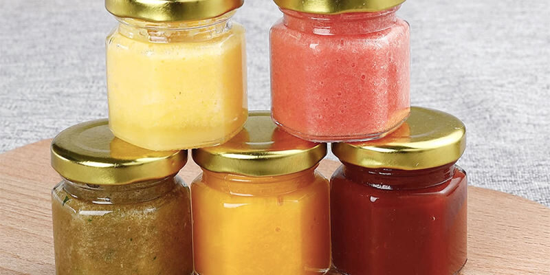 Transparent food jam jars with airtight lids