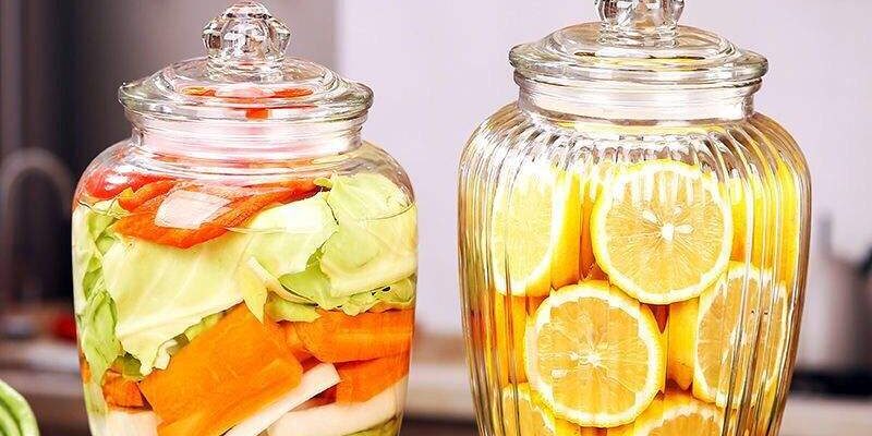Wide-mouth kitchen glass pickle jars from factory