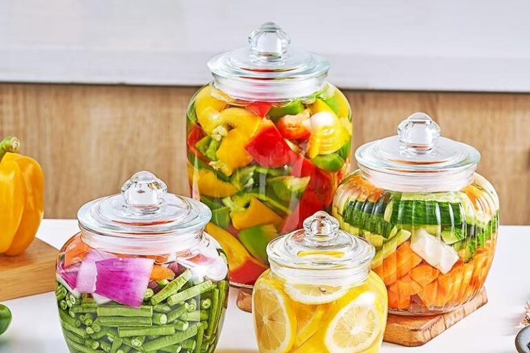 Wide-mouth kitchen glass pickle jars from factory