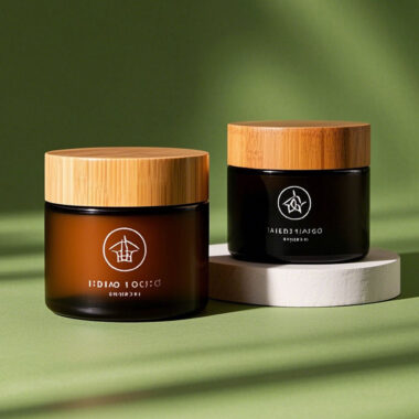 Amber transparent glass cosmetic jars for skincare packaging