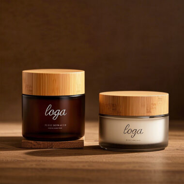 Amber transparent glass cosmetic jars for skincare packaging