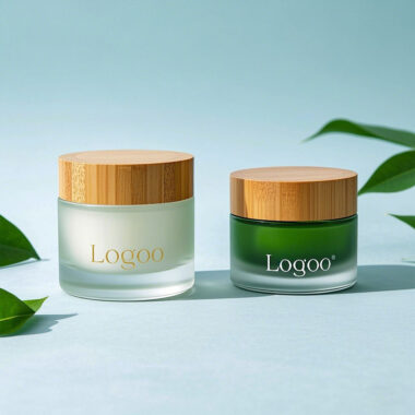 Amber transparent glass cosmetic jars for skincare packaging
