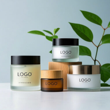 Amber transparent glass cosmetic jars for skincare packaging