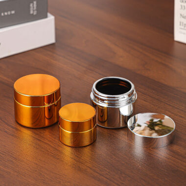 Electroplated gold and silver luxury glass cosmetic jars bulk