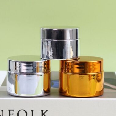 Electroplated gold and silver luxury glass cosmetic jars bulk
