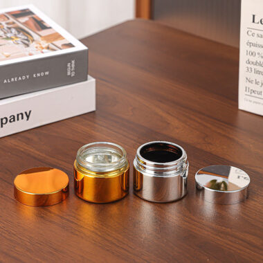 Electroplated gold and silver luxury glass cosmetic jars bulk