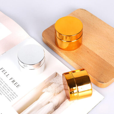 Electroplated gold and silver luxury glass cosmetic jars bulk