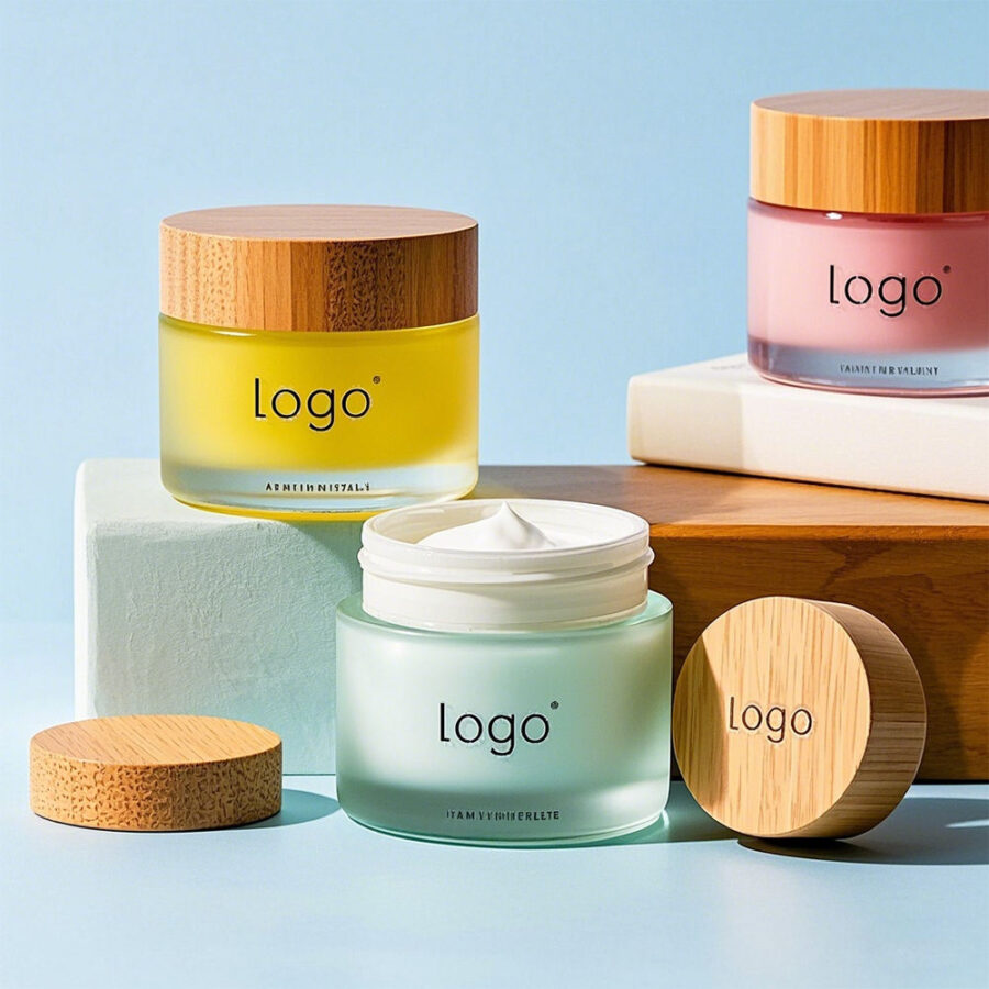 Custom luxury glass cosmetic jars for beauty packaging