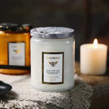 Luxury multicolor decorative candle jars with elegant finishes