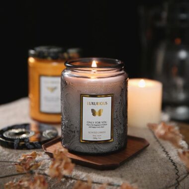 Luxury multicolor decorative candle jars with elegant finishes