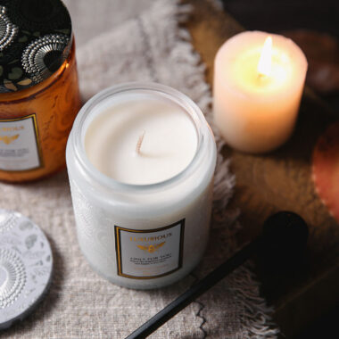 Luxury multicolor decorative candle jars with elegant finishes