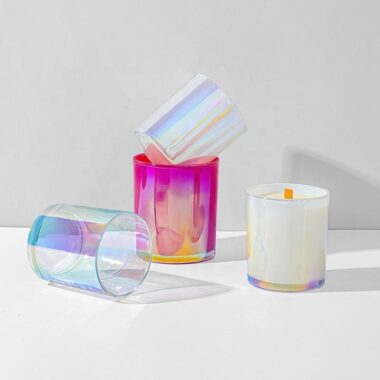 Luxury holographic rainbow candle jars bulk supply