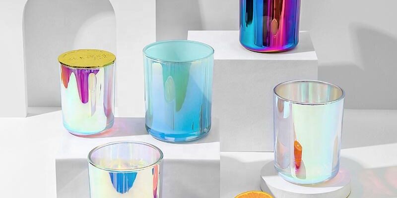 Luxury holographic rainbow candle jars bulk supply
