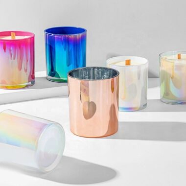 Luxury holographic rainbow candle jars bulk supply