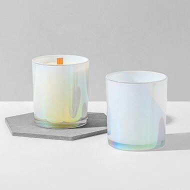 Luxury holographic rainbow candle jars bulk supply