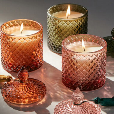 Luxury crystal colored candle jars wholesale supply